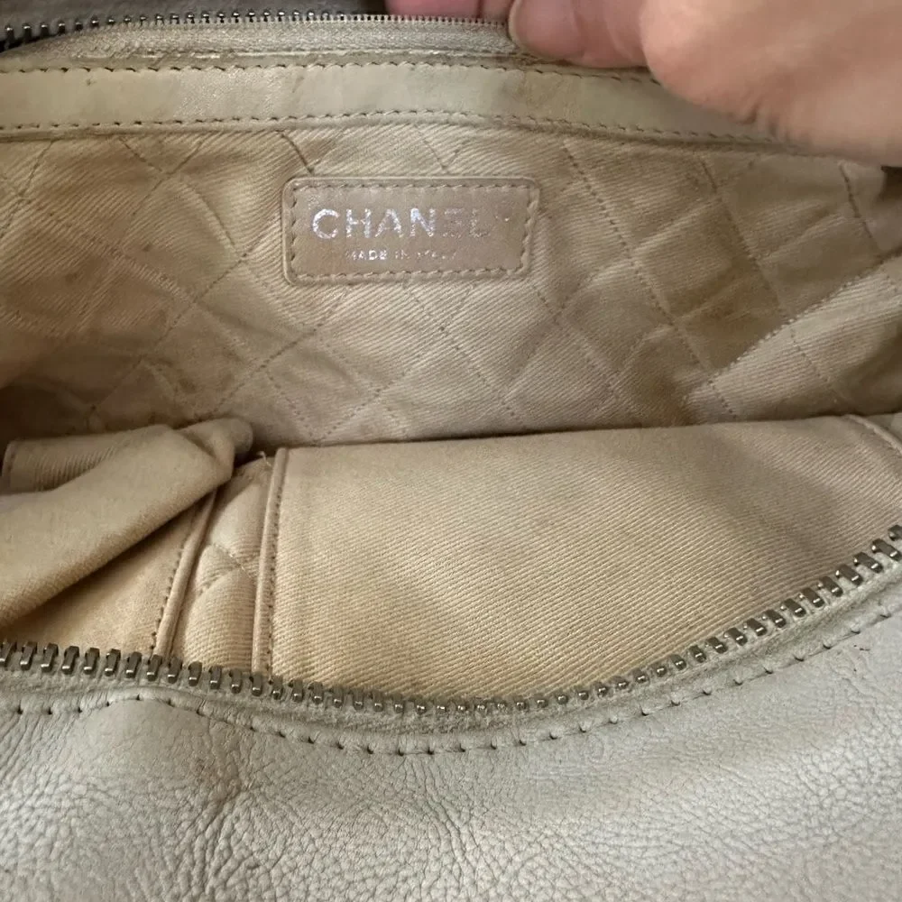 Chanel White Satchel with Iconic CC Logo